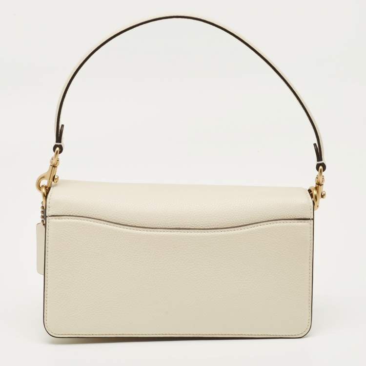 Pre Owned Coach White Pebbled Leather Tabby 26 Shoulder Bag