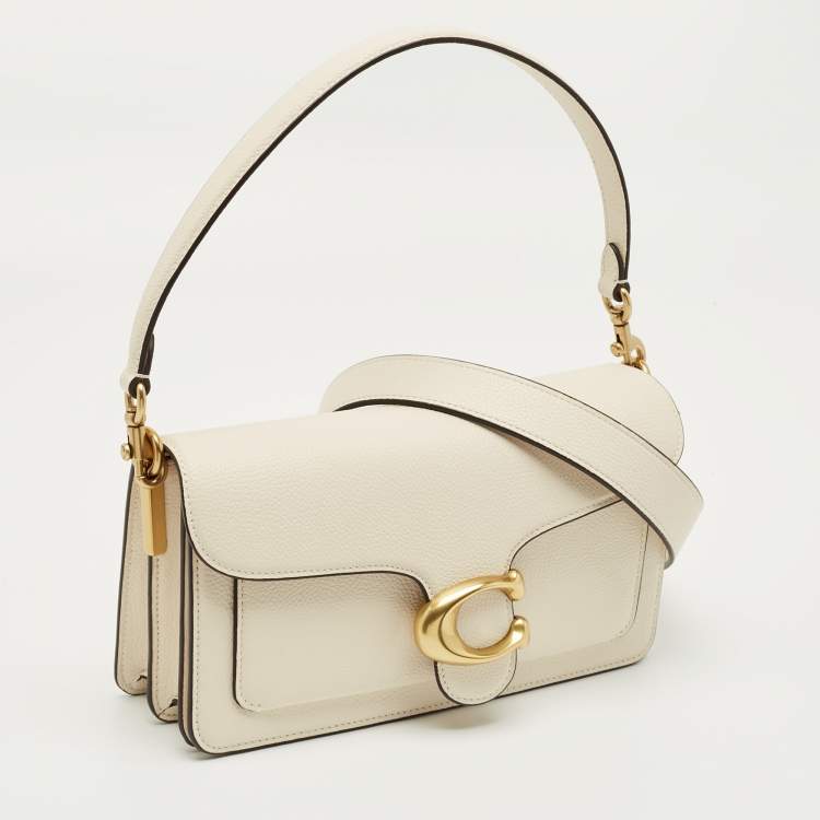 Pre Owned Coach White Pebbled Leather Tabby 26 Shoulder Bag