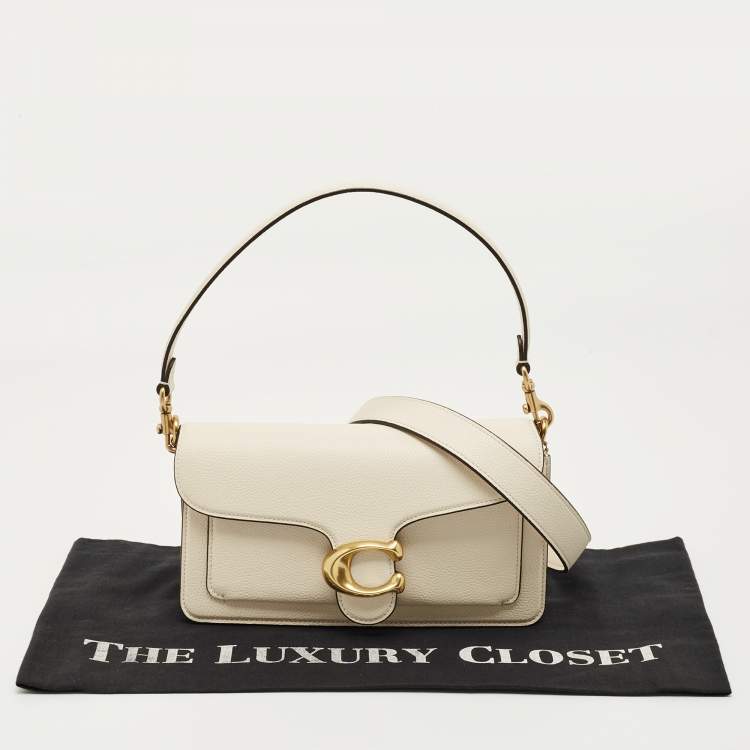 Pre Owned Coach White Pebbled Leather Tabby 26 Shoulder Bag