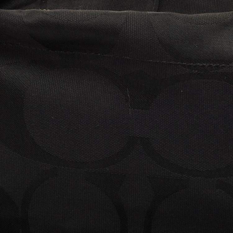 Pre Owned Coach Black Signature Canvas and Leather Carly Hobo