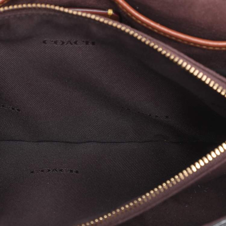 Pre Owned Coach Black Leather and Snakeskin Parker Rivets Shoulder Bag