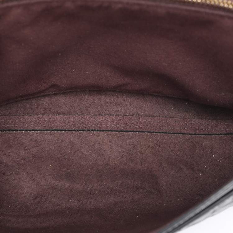 Pre Owned Coach Black Leather and Snakeskin Parker Rivets Shoulder Bag