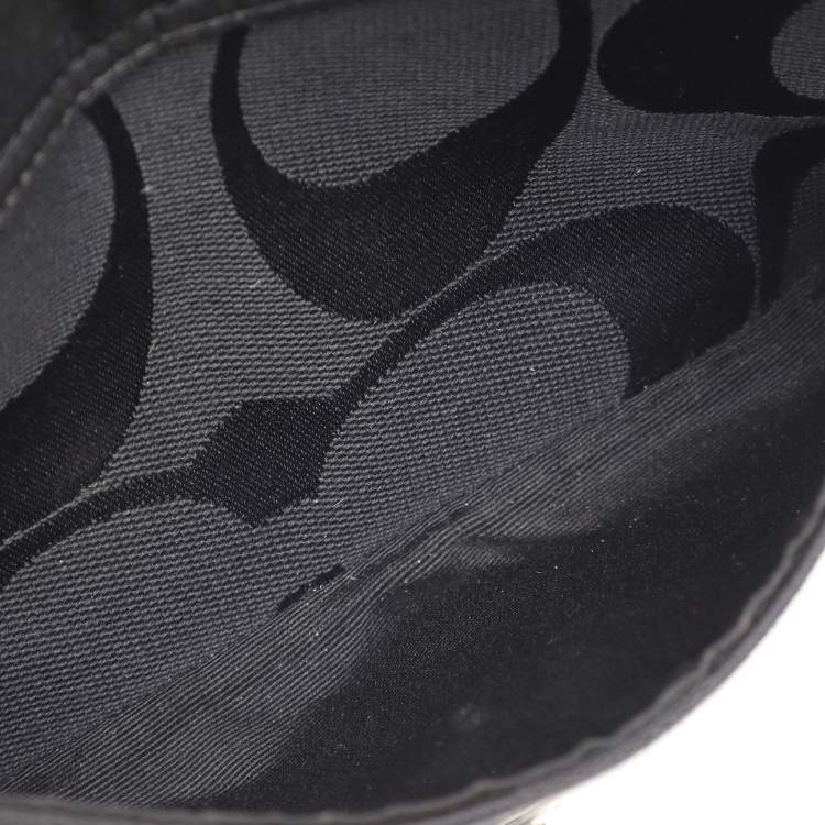 Pre Owned Coach Black/Grey Canvas and Leather Legacy Courtenay Hobo