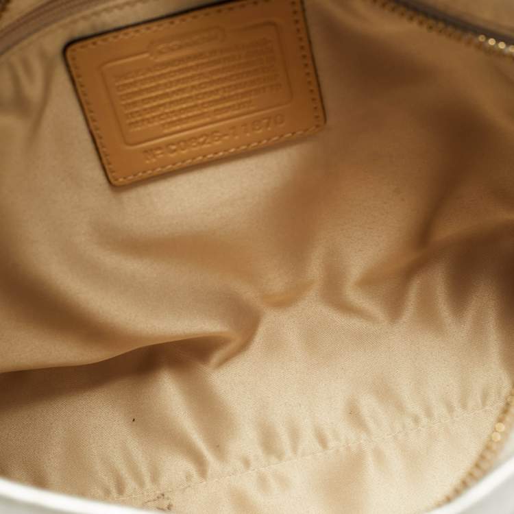 Pre Owned Coach Silver Leather Carly Hobo