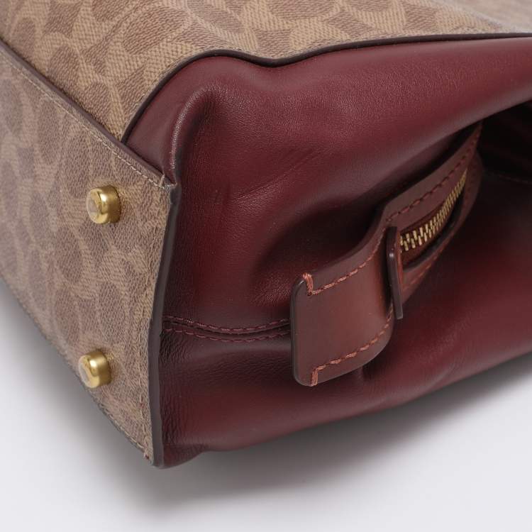 Pre Owned Coach Multicolor Coated Canvas and Leather Colorblock Dalton Shoulder Bag 