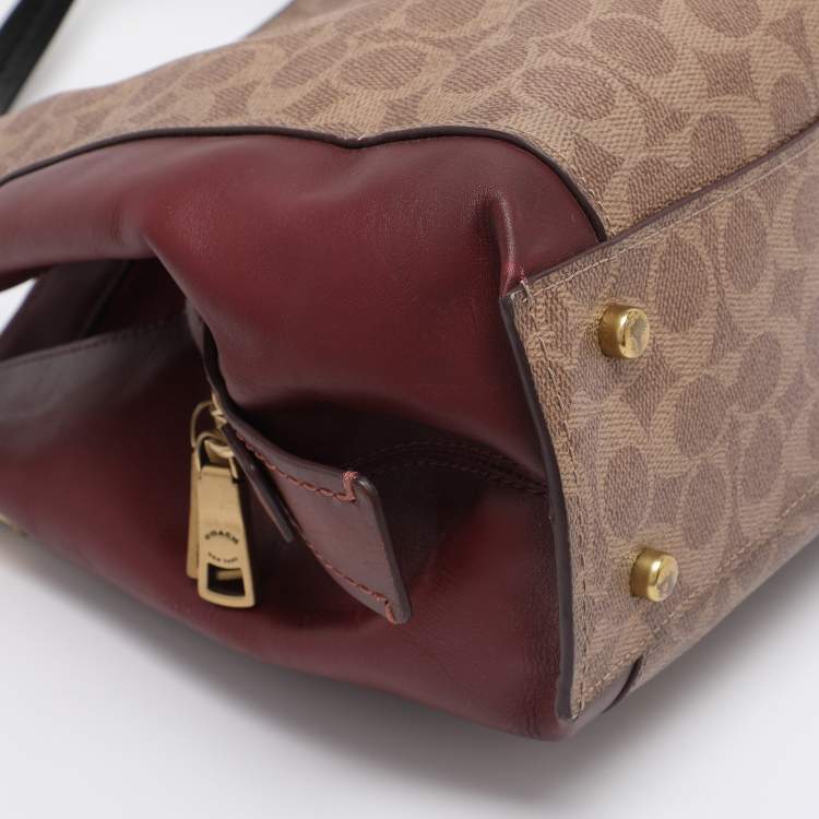 Pre Owned Coach Multicolor Coated Canvas and Leather Colorblock Dalton Shoulder Bag 