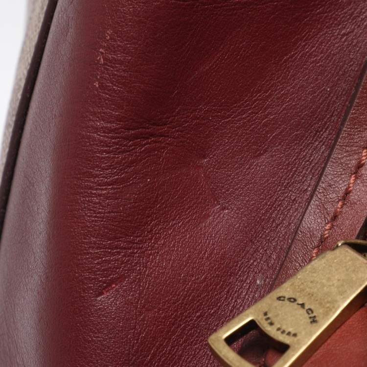 Pre Owned Coach Multicolor Coated Canvas and Leather Colorblock Dalton Shoulder Bag 