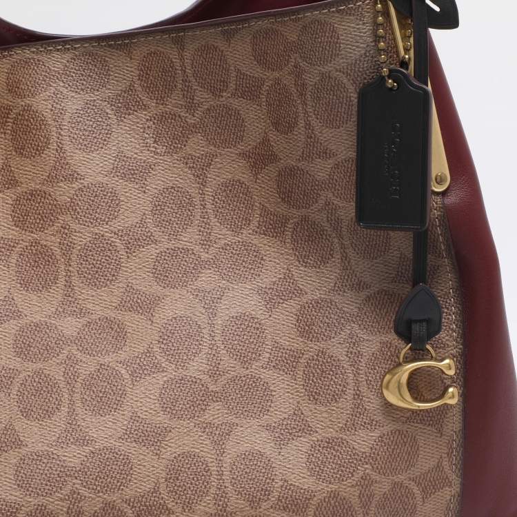 Pre Owned Coach Multicolor Coated Canvas and Leather Colorblock Dalton Shoulder Bag 