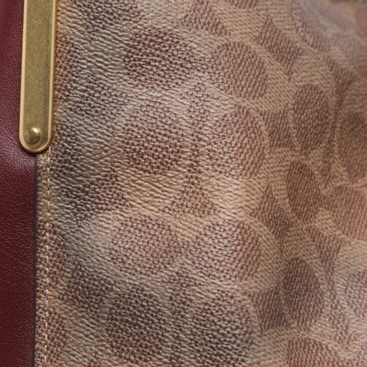 Pre Owned Coach Multicolor Coated Canvas and Leather Colorblock Dalton Shoulder Bag 