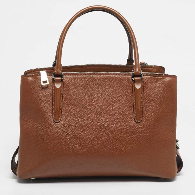 Pre Owned Coach Brown Leather Brooklyn Carryall Satchel