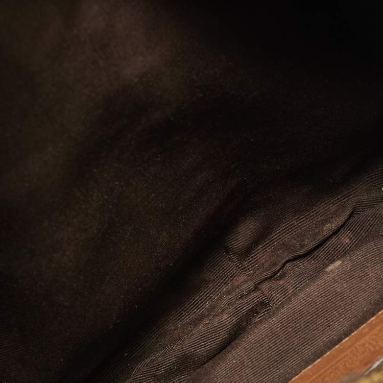 Pre Owned Coach Tan/Beige Signature Canvas and Leather Studded Hobo