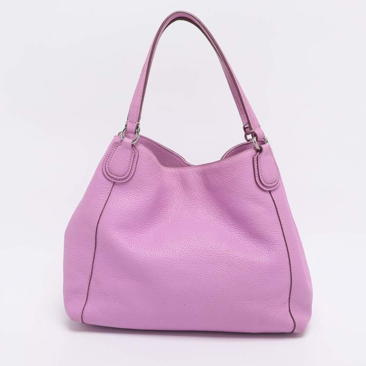 Pre Owned Coach Pink Leather Edie Shoulder Bag