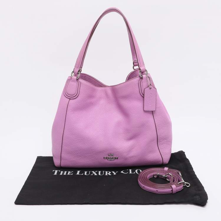 Pre Owned Coach Pink Leather Edie Shoulder Bag