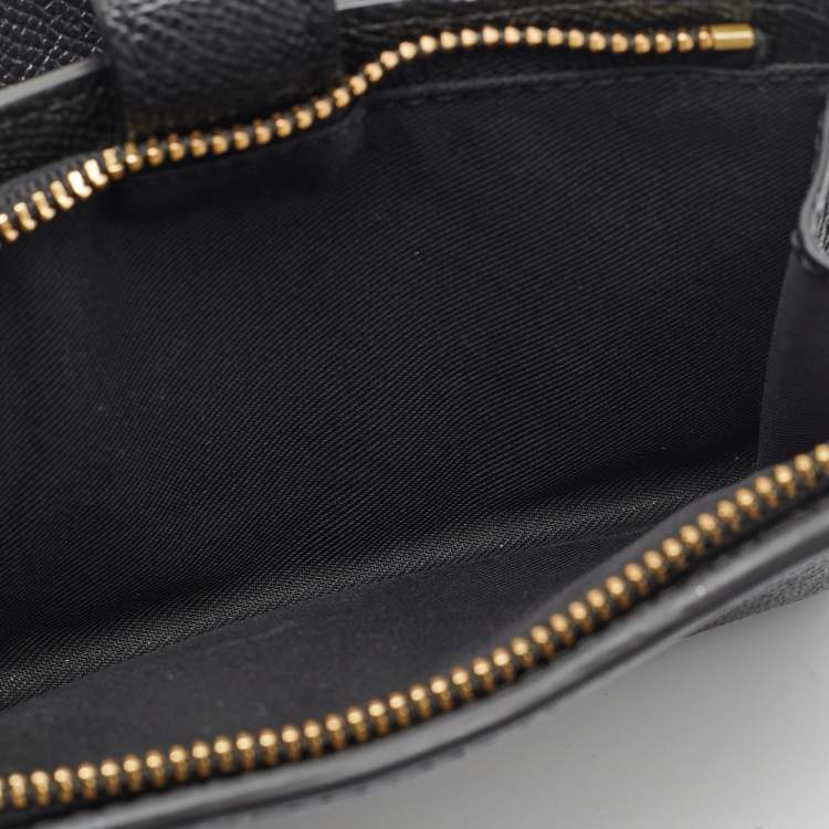 Pre Owned Coach Black Leather French Wallet