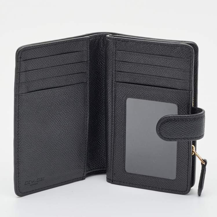 Pre Owned Coach Black Leather French Wallet