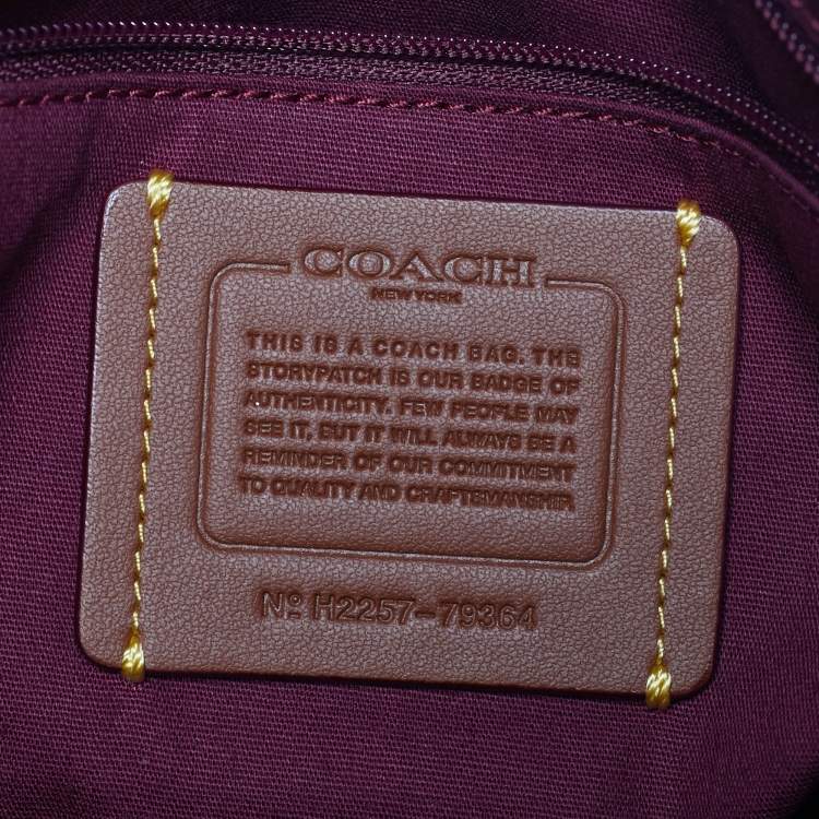 Pre Owned Coach Brown/Beige Signature Coated Canvas and Leather Elise Satchel
