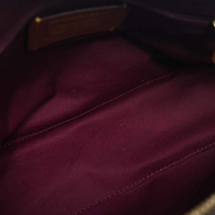 Pre Owned Coach Brown/Beige Signature Coated Canvas and Leather Elise Satchel
