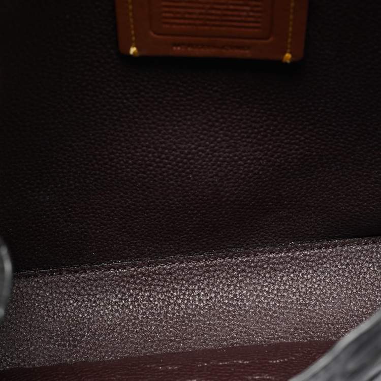 Pre Owned Coach Black Signature Embossed Leather Tyler Carryall Tote