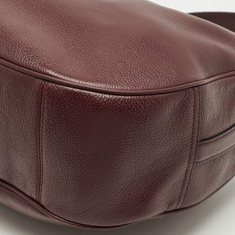 Pre Owned Coach Plum Grained Leather Harley Hobo