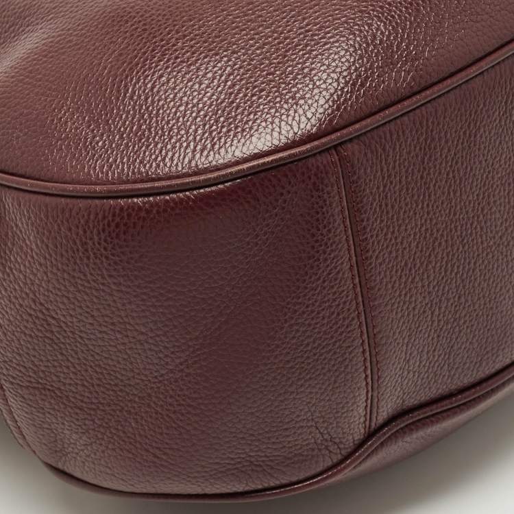 Pre Owned Coach Plum Grained Leather Harley Hobo