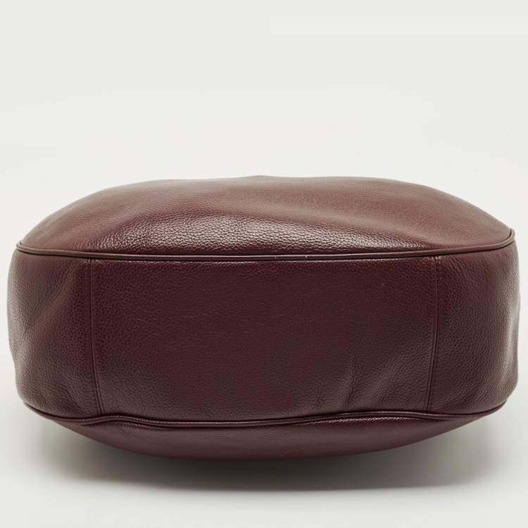 Pre Owned Coach Plum Grained Leather Harley Hobo