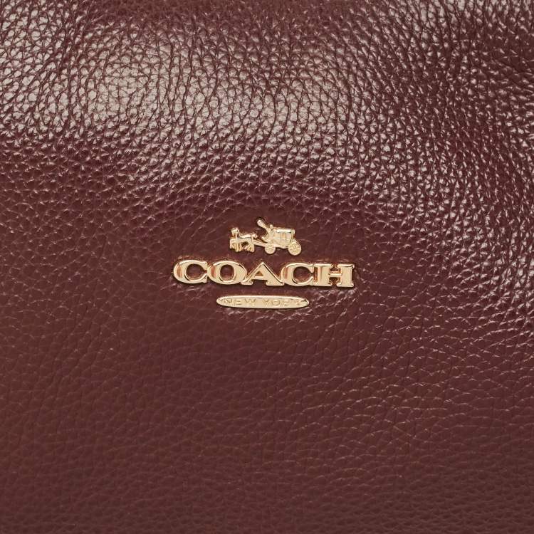 Pre Owned Coach Plum Grained Leather Harley Hobo
