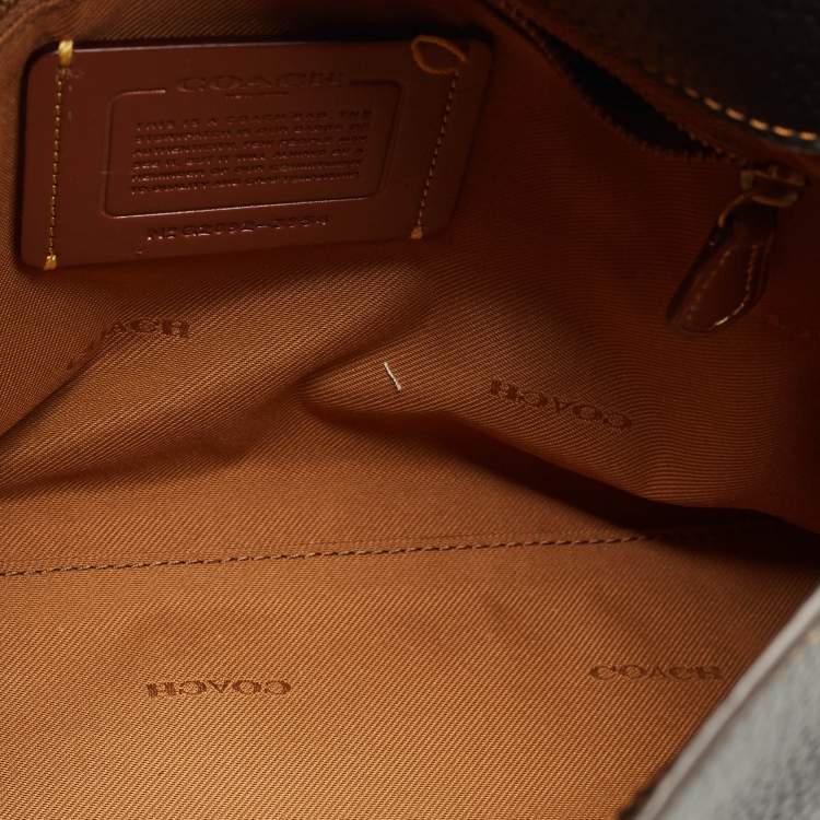 Pre Owned Coach Black Grained Leather May Shoulder Bag