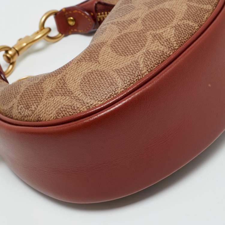 Pre Owned Coach Brown/Beige Signature Coated Canvas Jonie Crossbody Bag