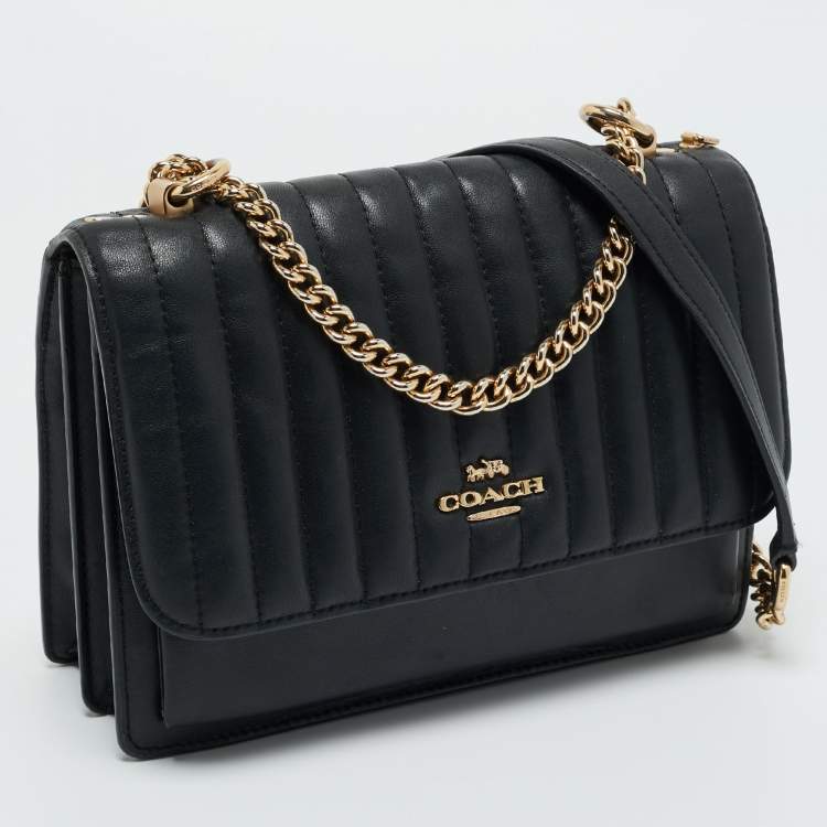 Pre Owned Coach Black Quilted Leather Klare Crossbody Bag