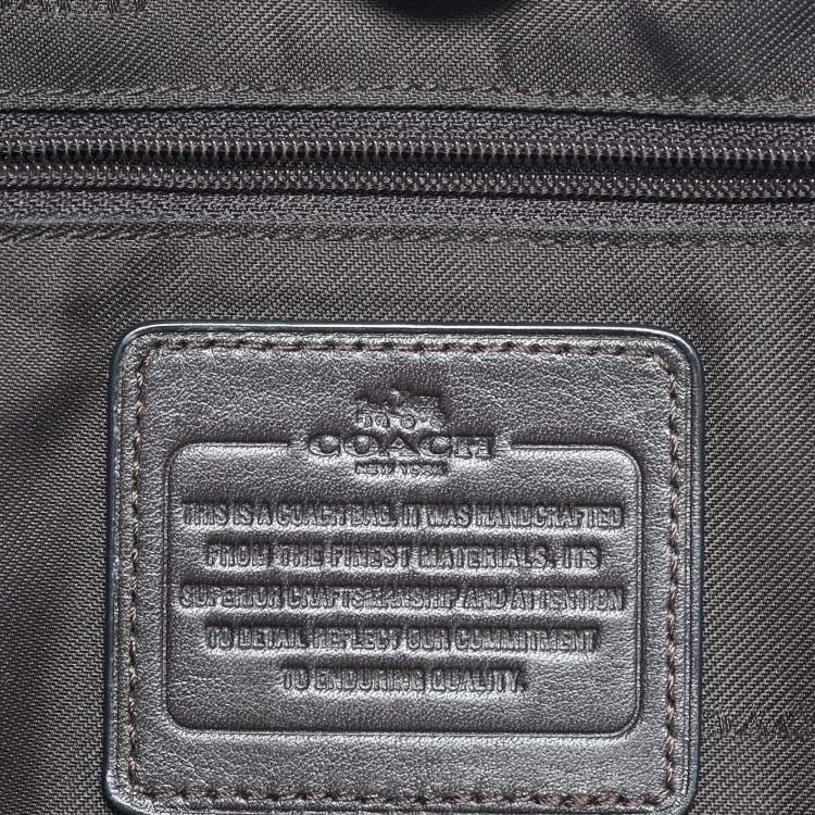 Pre Owned Coach Brown/Beige Signature Canvas and Leather Crosby Carryall Satchel