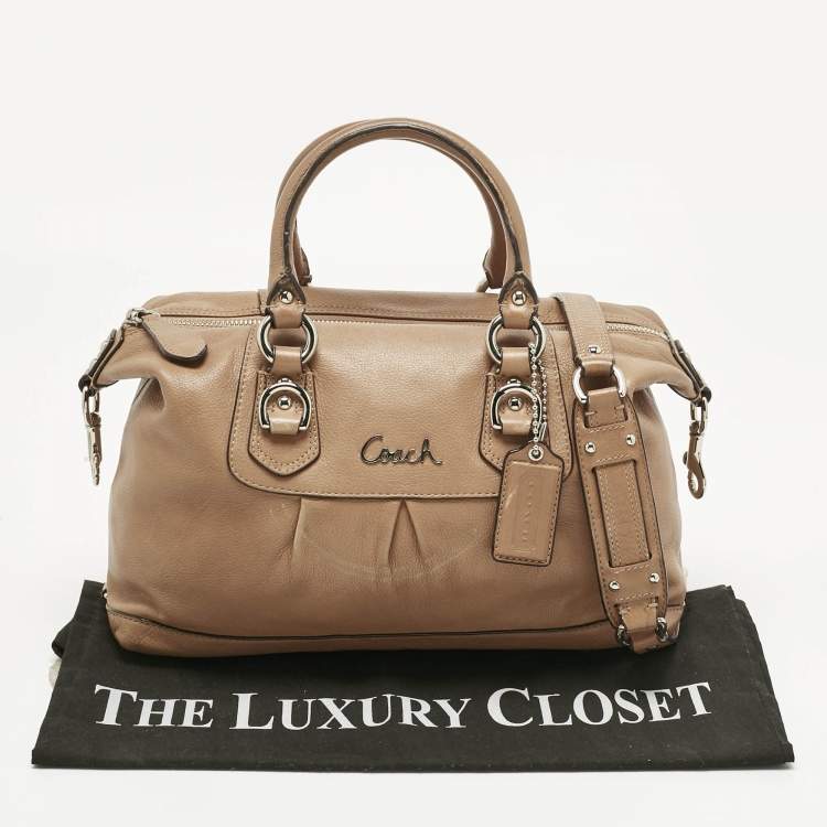 Pre Owned Coach Tan Leather Ashley Satchel