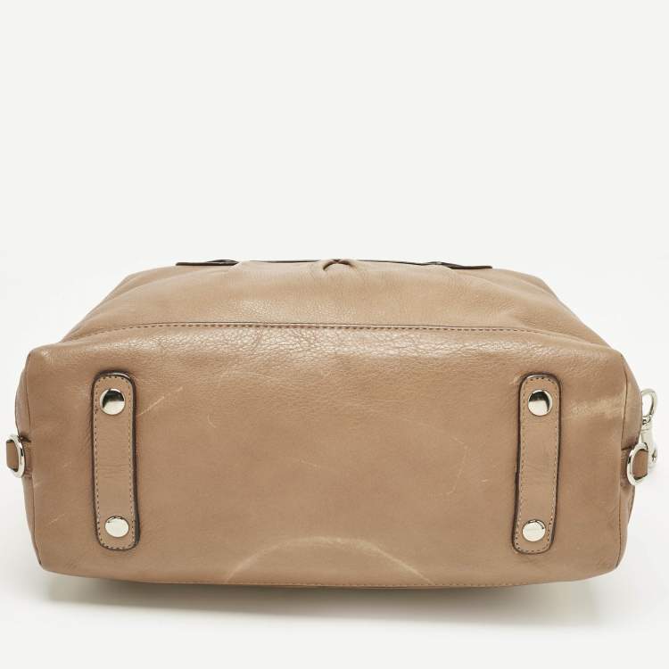 Pre Owned Coach Tan Leather Ashley Satchel