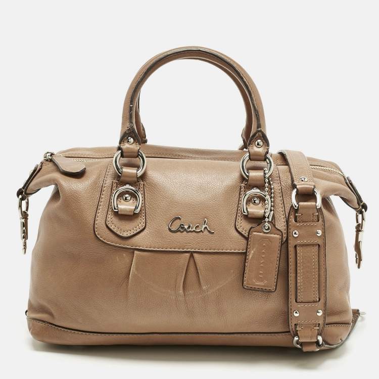 Pre Owned Coach Tan Leather Ashley Satchel