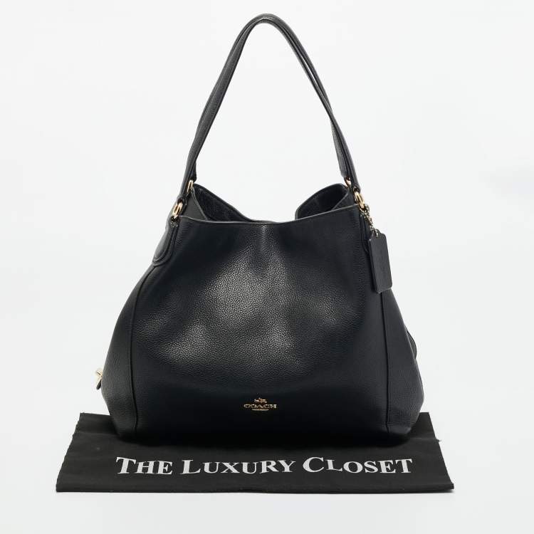 Pre Owned Coach Black Leather Edie 31 Shoulder Bag