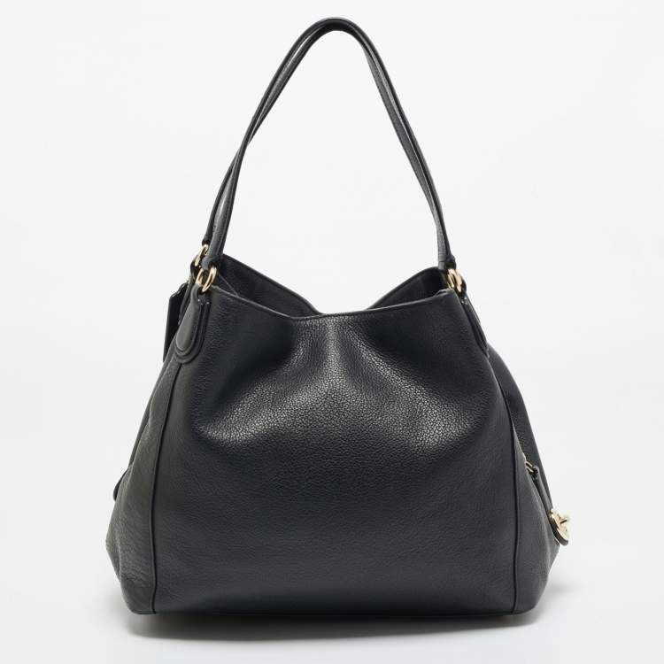 Pre Owned Coach Black Leather Edie 31 Shoulder Bag