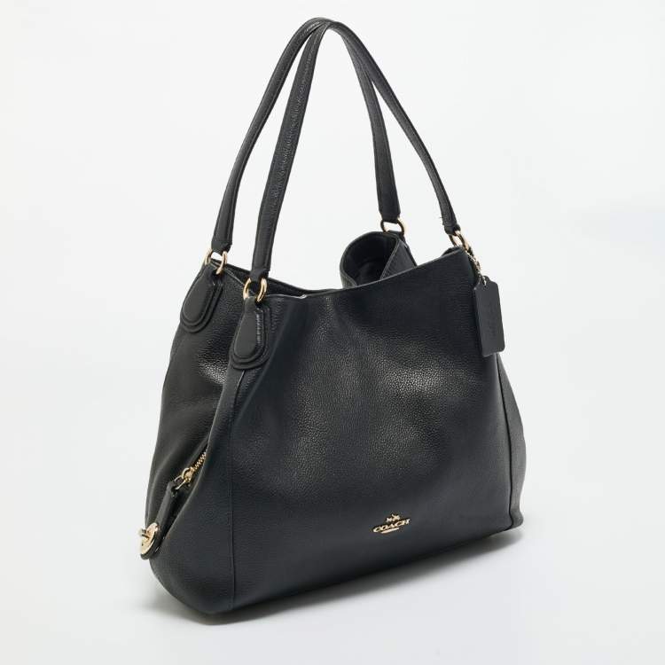 Pre Owned Coach Black Leather Edie 31 Shoulder Bag