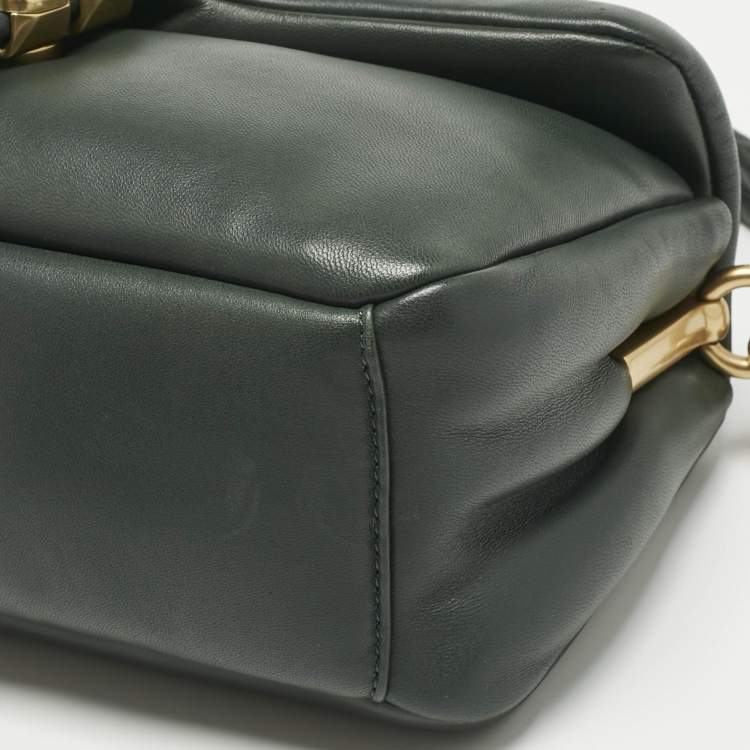Pre Owned Coach Dark Green Leather Tabby Pillow 26 Shoulder Bag