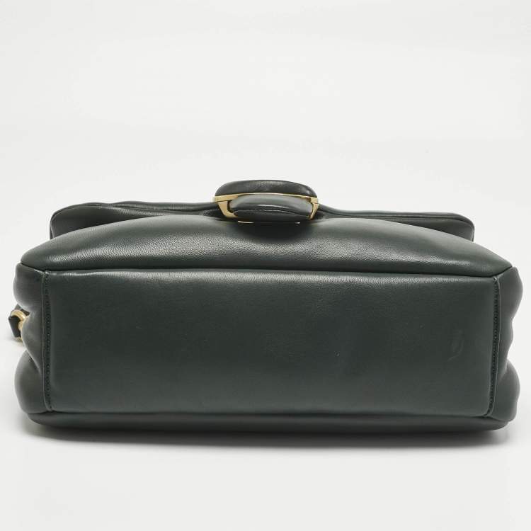 Pre Owned Coach Dark Green Leather Tabby Pillow 26 Shoulder Bag