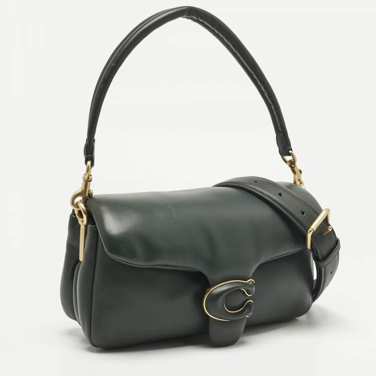 Pre Owned Coach Dark Green Leather Tabby Pillow 26 Shoulder Bag