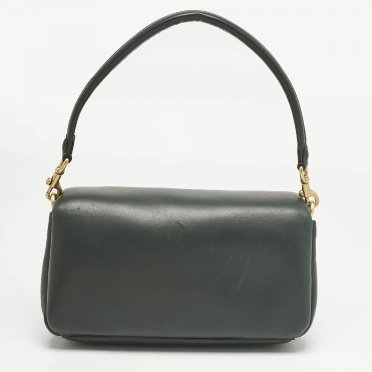 Pre Owned Coach Dark Green Leather Tabby Pillow 26 Shoulder Bag