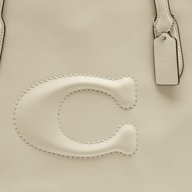 Pre Owned Coach Ivory Leather Nina Tote