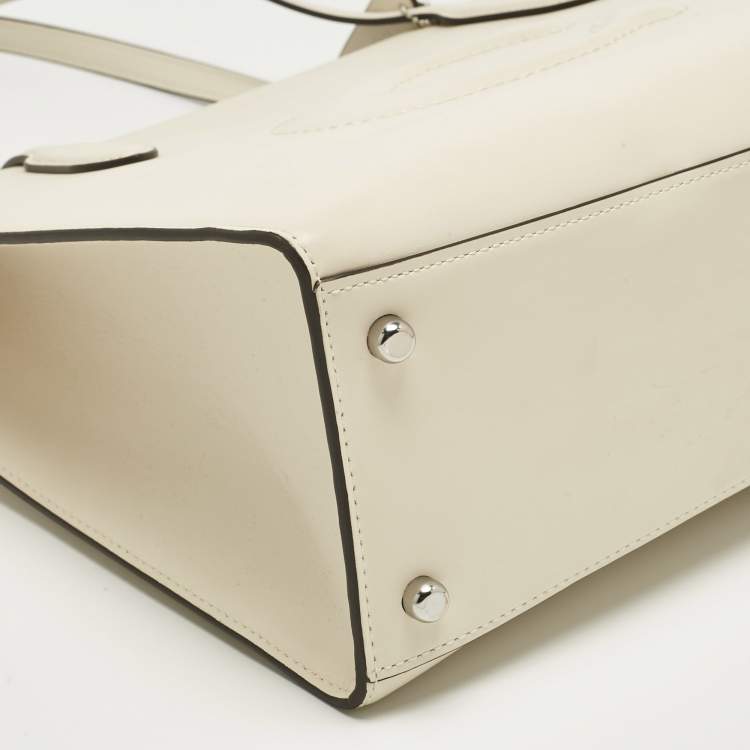 Pre Owned Coach Ivory Leather Nina Tote
