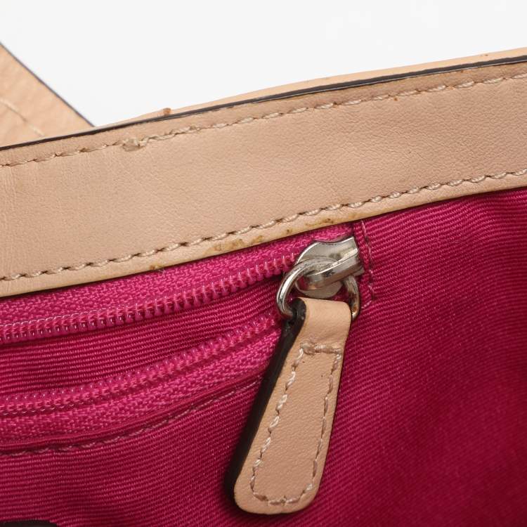 Pre Owned Coach Multicolor Leather and Satin Peyton C Tote