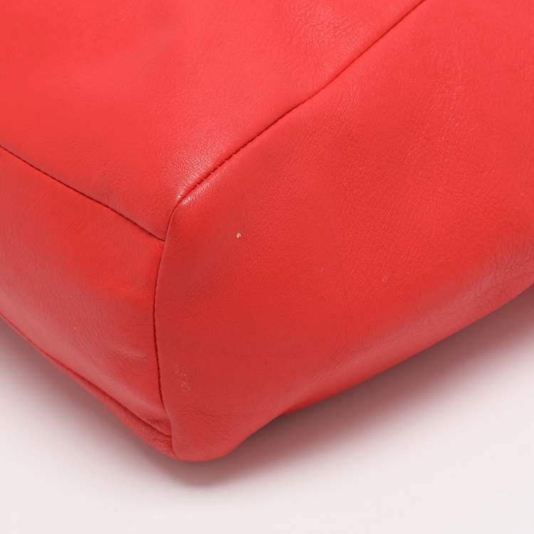 Pre Owned Coach Red Leather Kelsey Tote