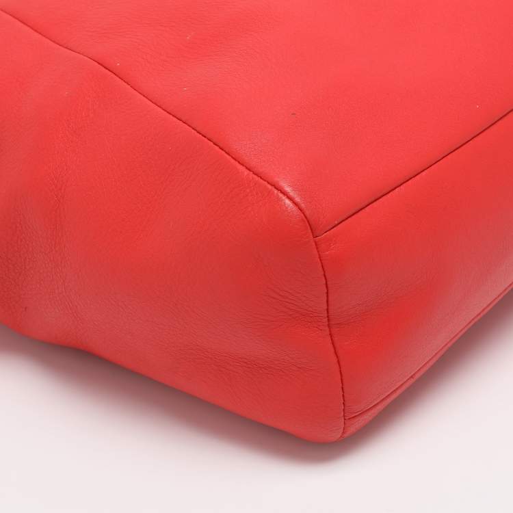 Pre Owned Coach Red Leather Kelsey Tote