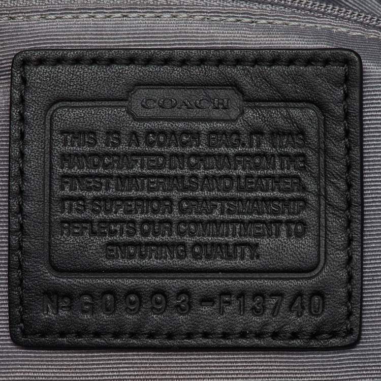 Pre Owned Coach Black Signature Canvas and Patent Leather Pleated Hobo