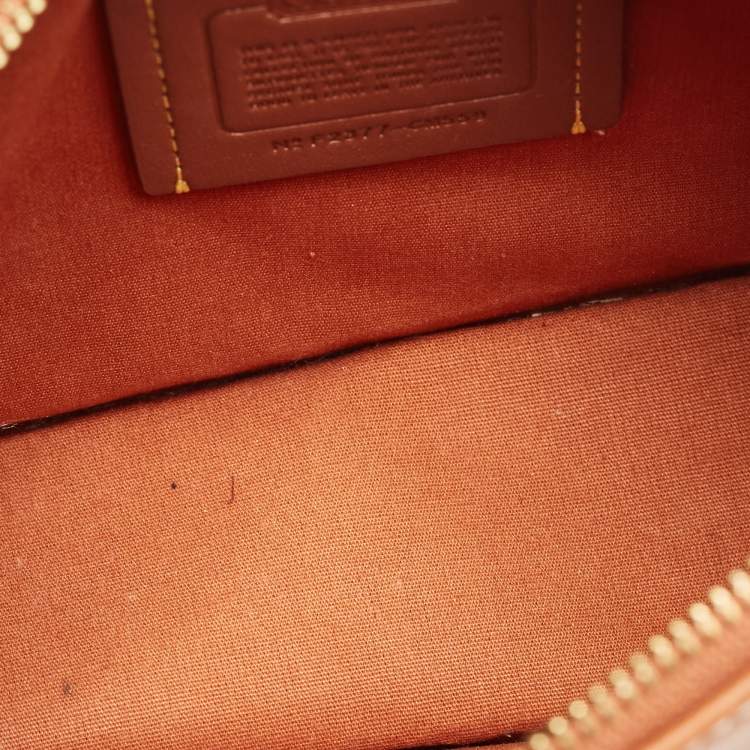 Pre Owned Coach Brown Signature Jacquard Canvas Swinger 23 Shoulder Bag