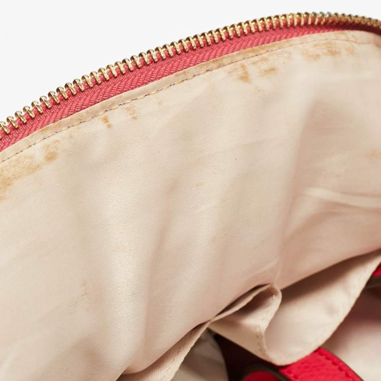 Pre Owned Coach Red Leather Madison Lindsey Satchel