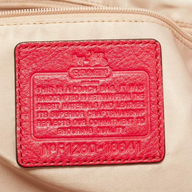 Pre Owned Coach Red Leather Madison Lindsey Satchel