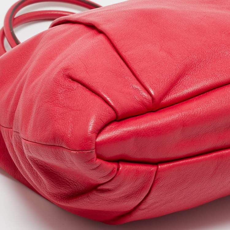 Pre Owned Coach Red Leather Madison Lindsey Satchel